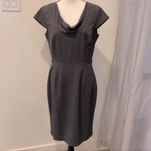 Calvin Klein charcoal gray draped neck dress
